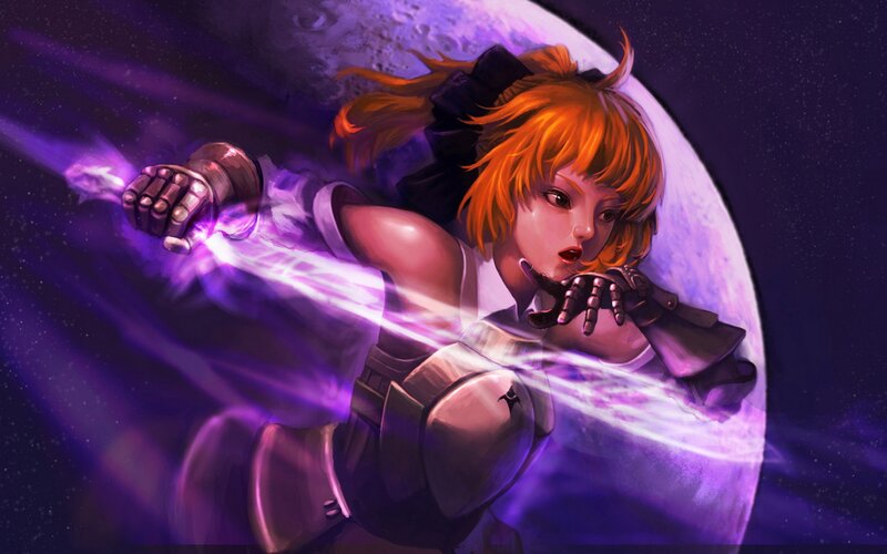 female warrior with energy blast