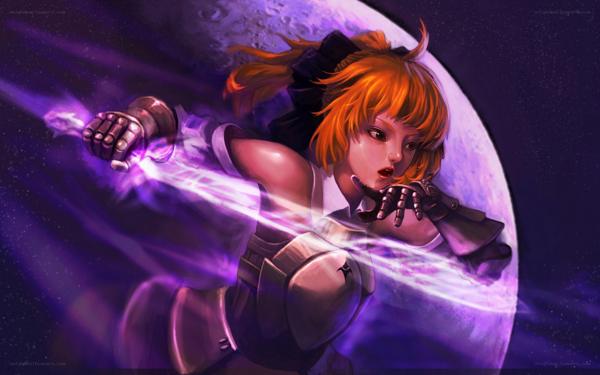 female warrior with energy blast