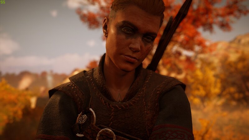 Female Warrior with Face Paint — Brown