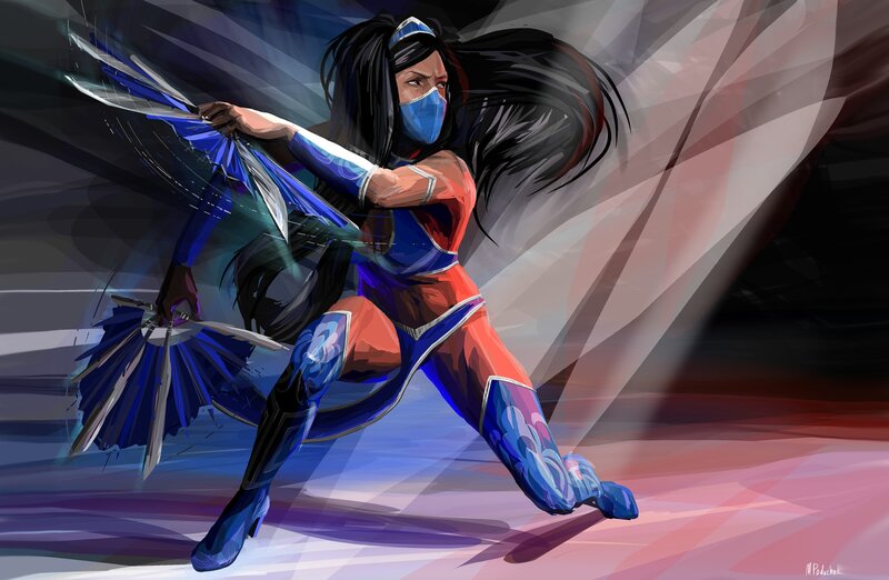Female Warrior with Fan Weapon