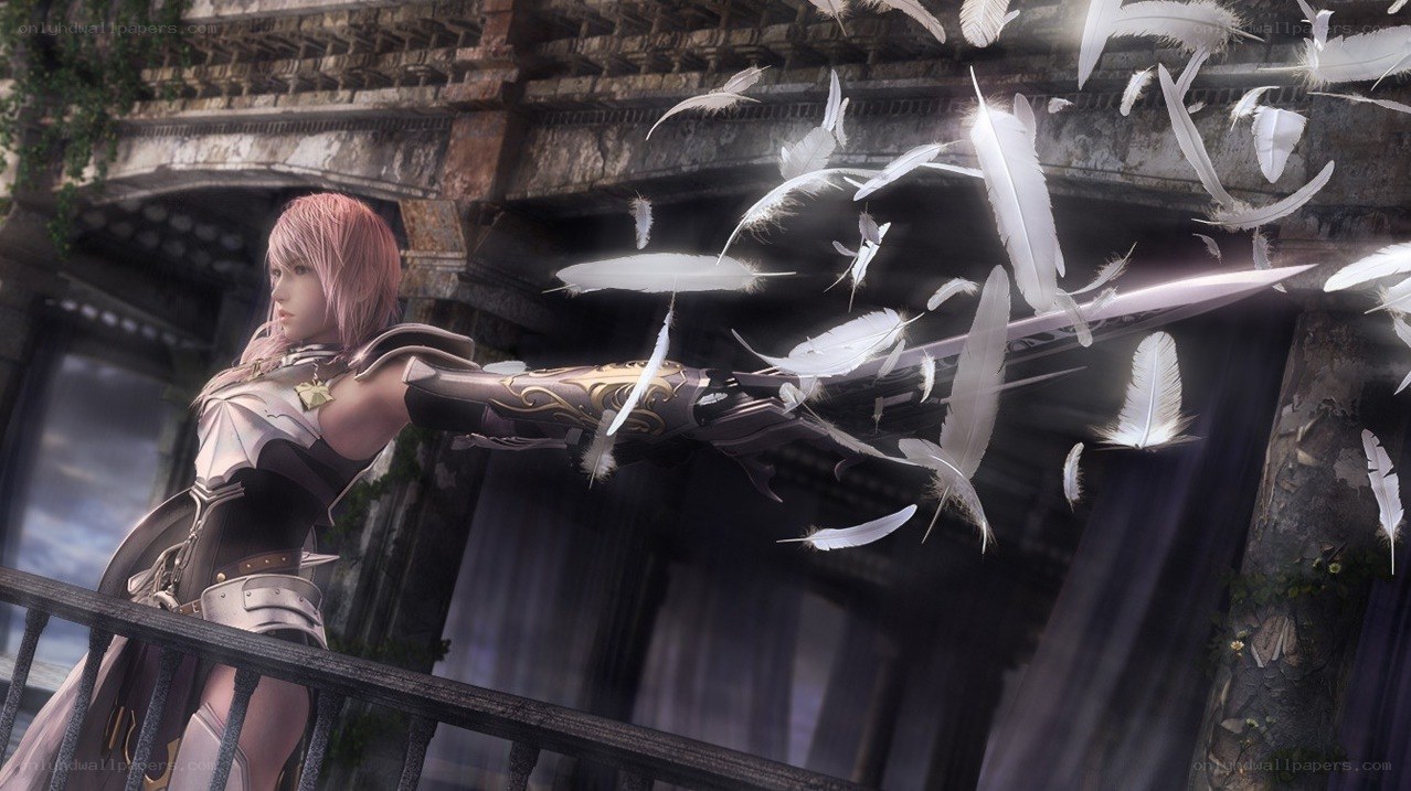female warrior with feathered sword