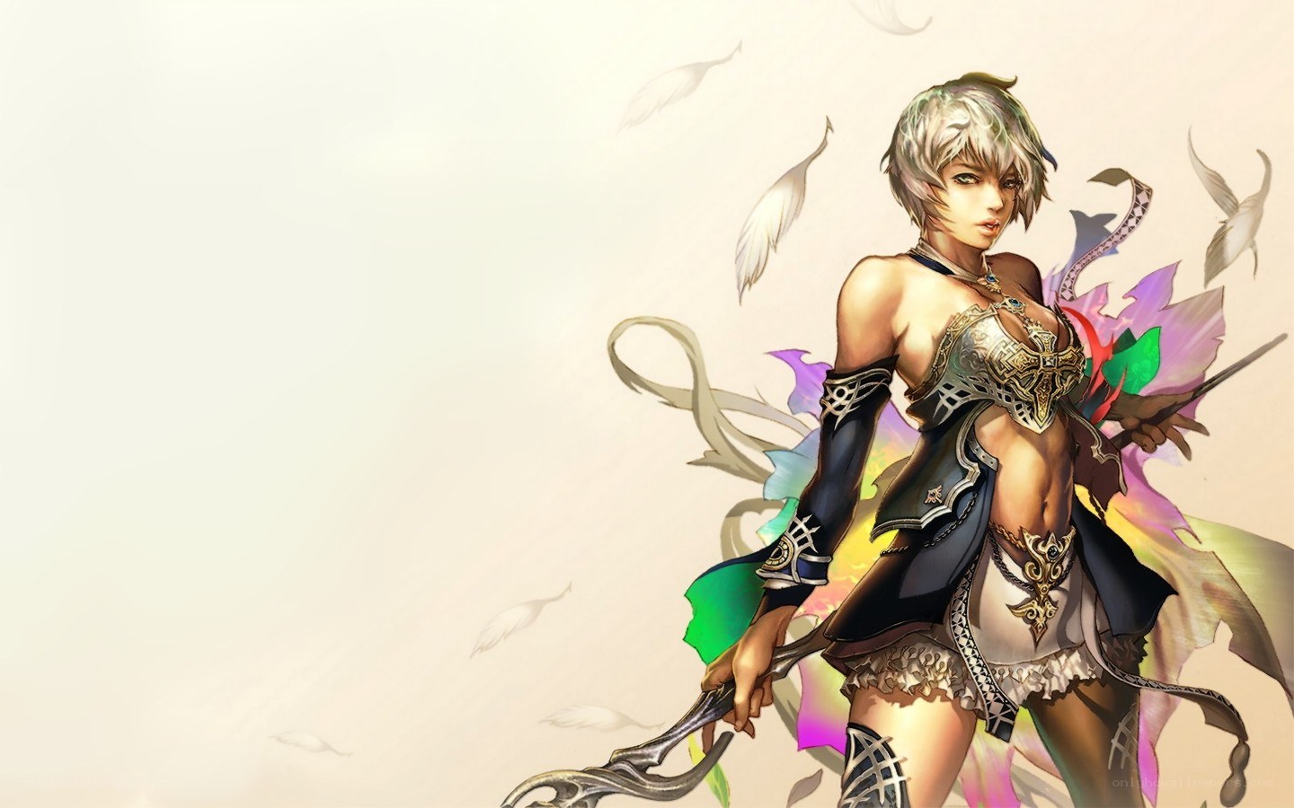 female warrior with feathered wings