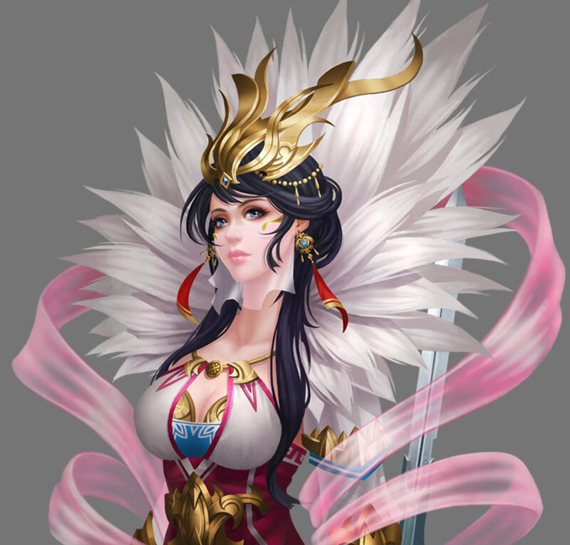 Female Warrior with Feathers