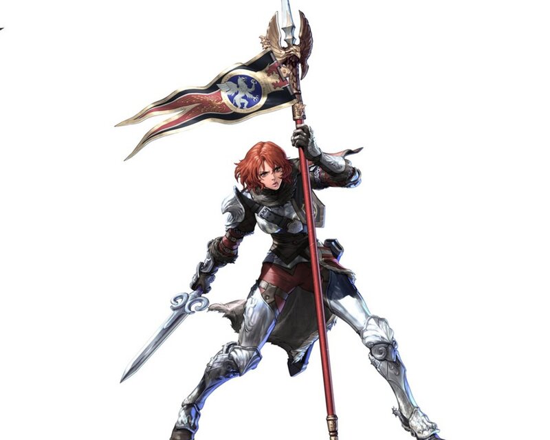 Female Warrior with Flag — Silver