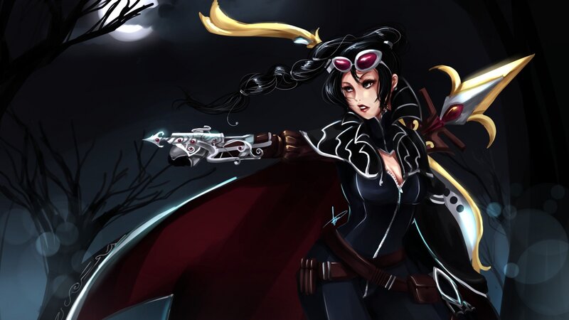 female warrior with futuristic gun