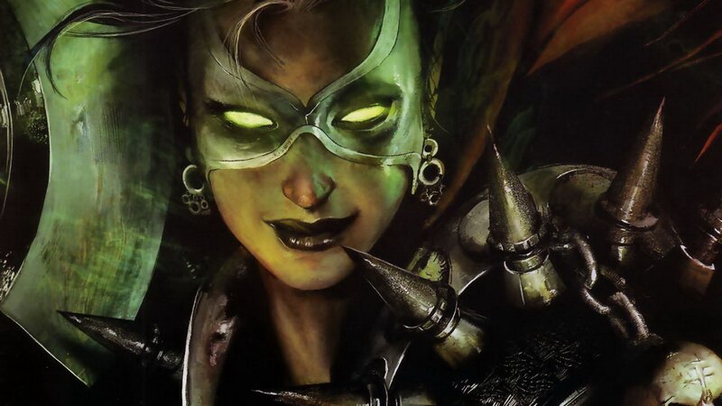 female warrior with glowing eyes