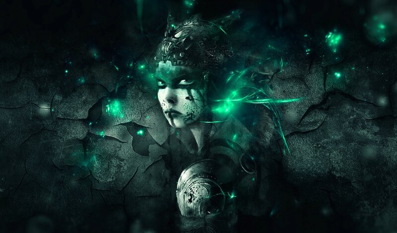 Female Warrior with Glowing Green Energy