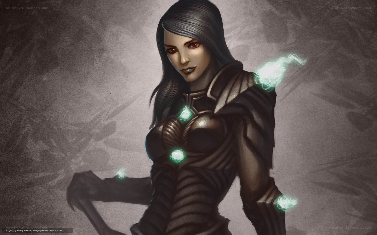 female warrior with glowing magic