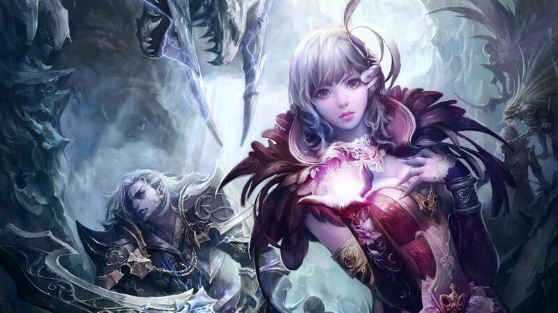 Female Warrior with Glowing Orb — Purple
