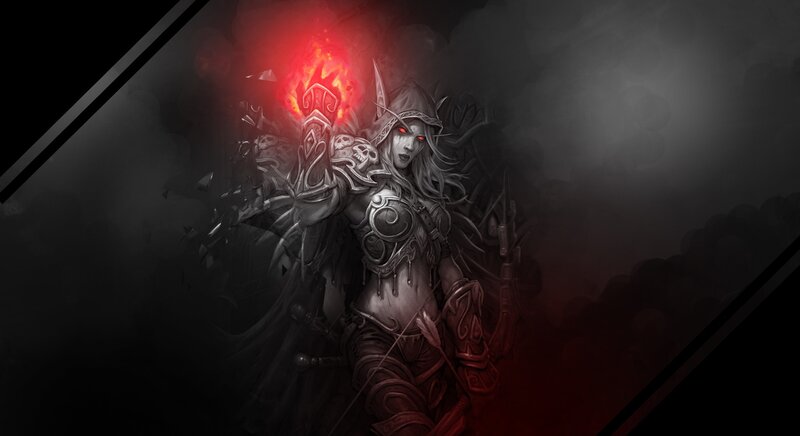 Female Warrior with Glowing Staff — Black
