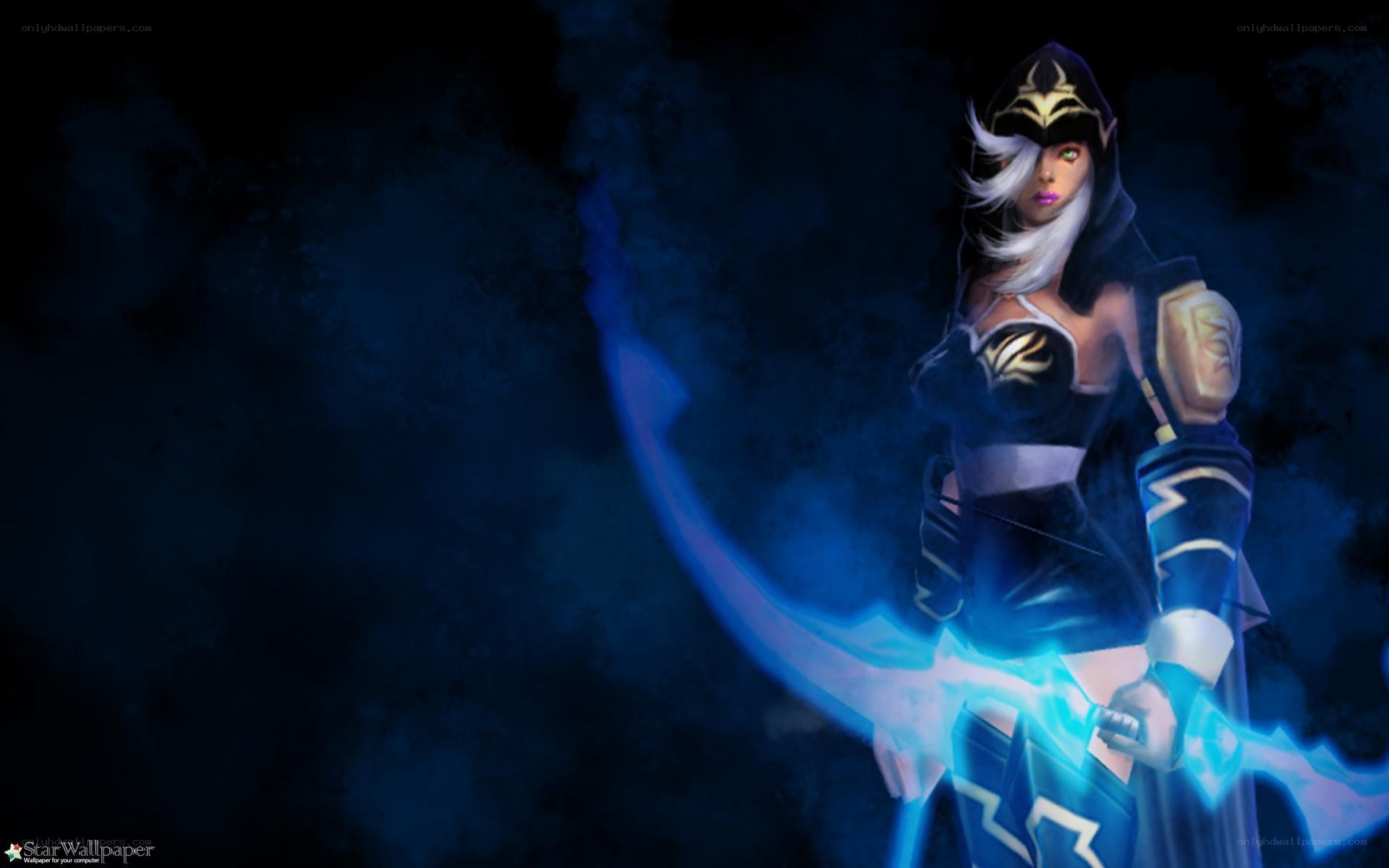 female warrior with glowing sword