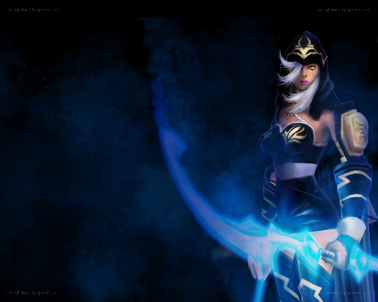 female warrior with glowing sword