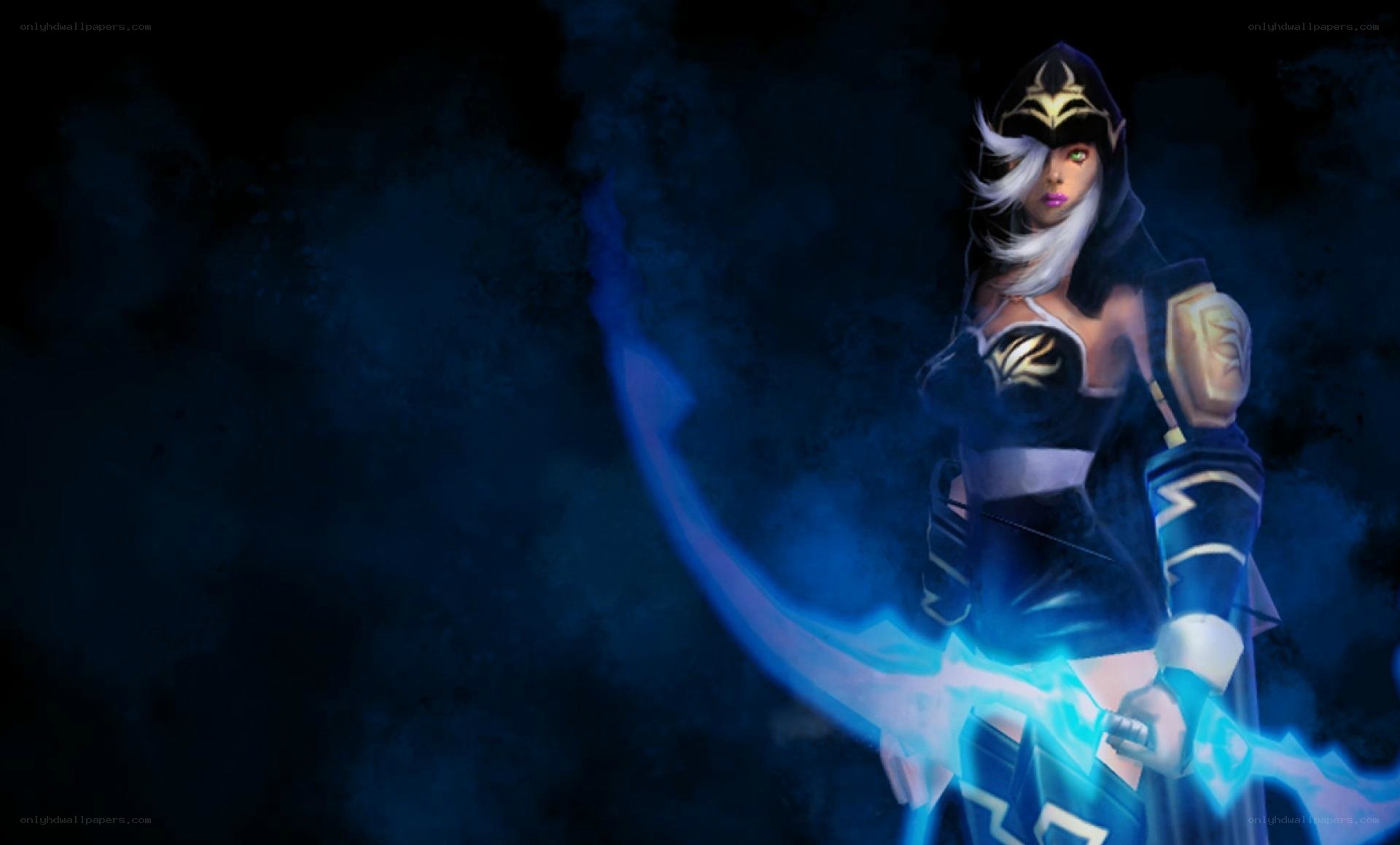 female warrior with glowing sword