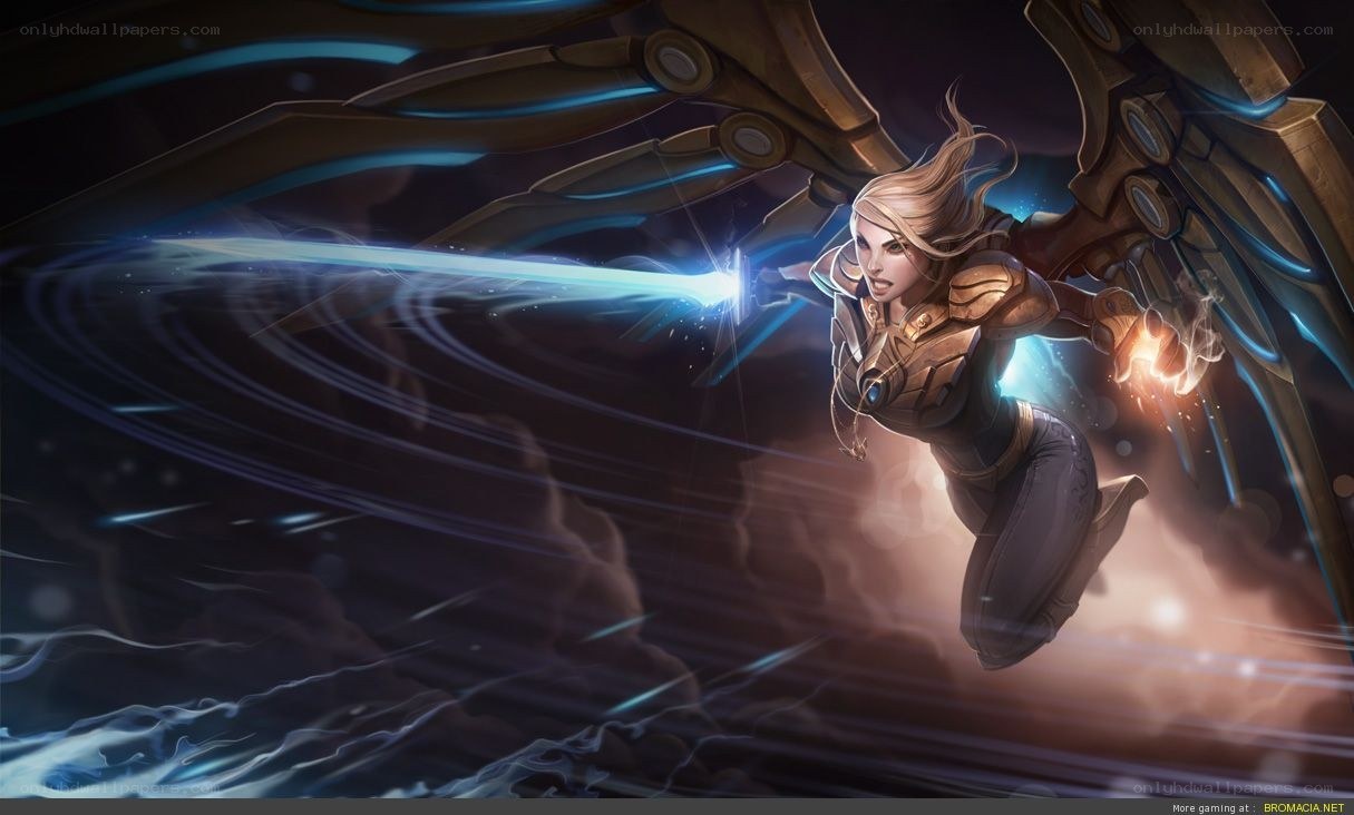 female warrior with glowing sword