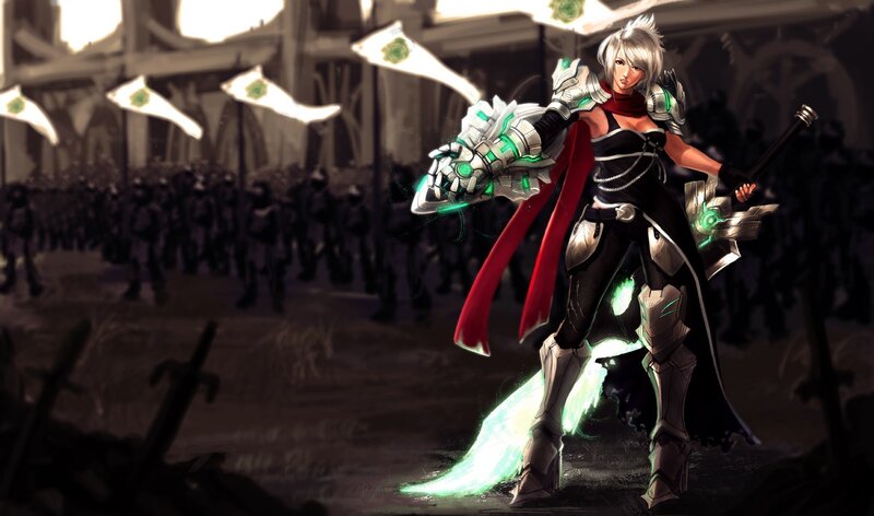 Female Warrior with Glowing Sword — Black, Dramatic, Digital Art, Armored Soldier