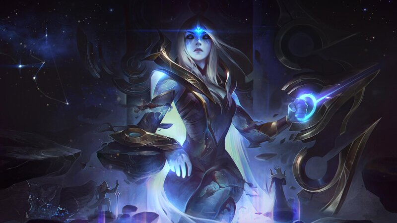 Female Warrior with Glowing Sword — Blue, Dramatic, Night, Digital Art
