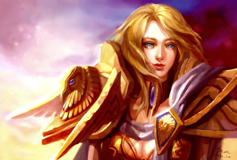 Female Warrior with Golden Armor — Gold, Dramatic