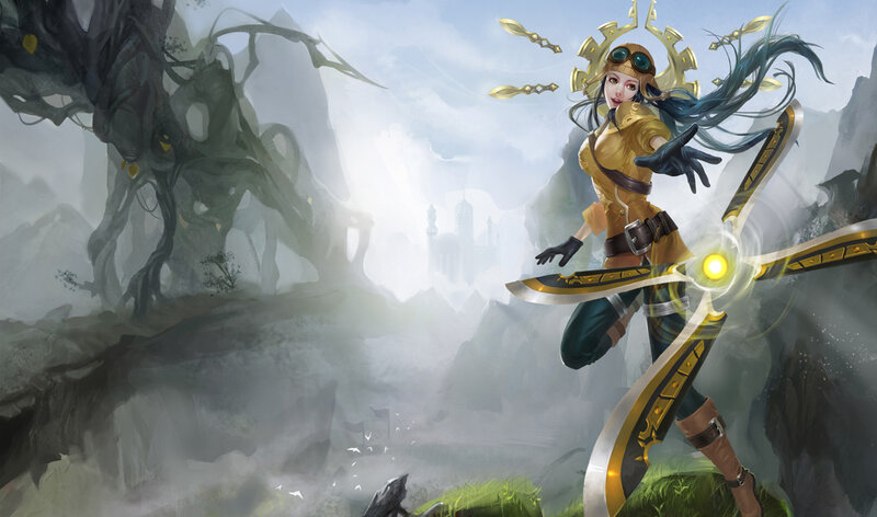 Female Warrior with Golden Weapon — Gold, Dramatic