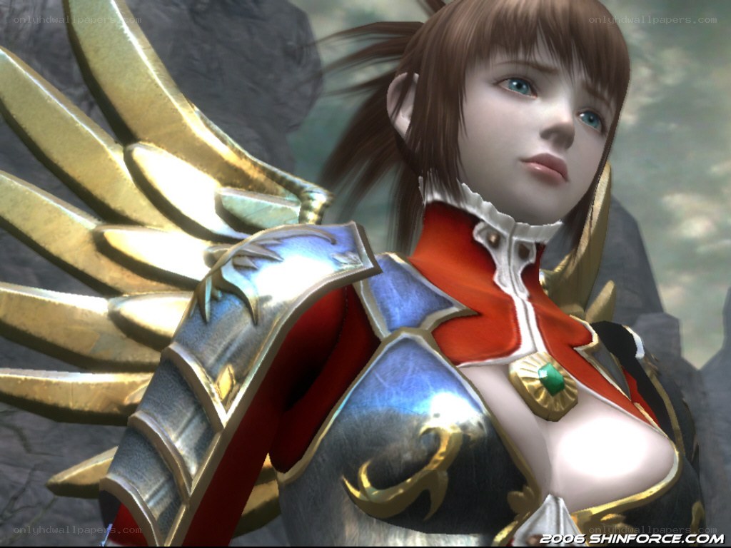 female warrior with golden wings