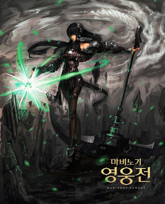 Female warrior with green energy