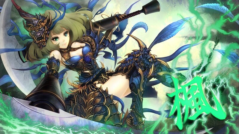 female warrior with green hair