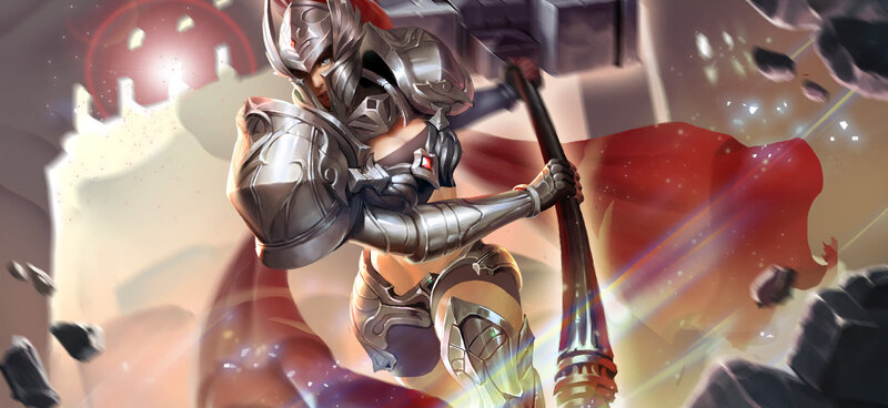 Female Warrior with Hammer — Silver