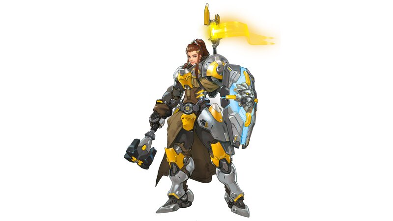 Female Warrior with Hammer — Yellow
