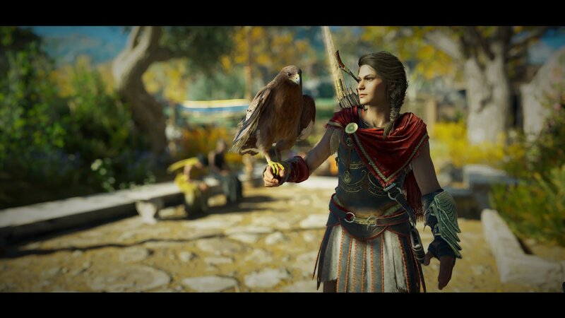 Female Warrior with Hawk — Brown, Serene