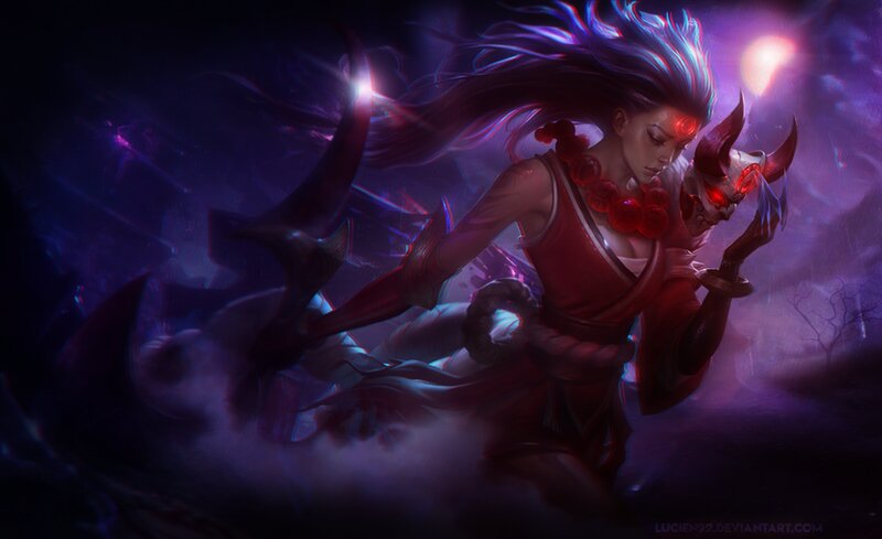 Female Warrior with Horns — Purple, Dramatic, Night