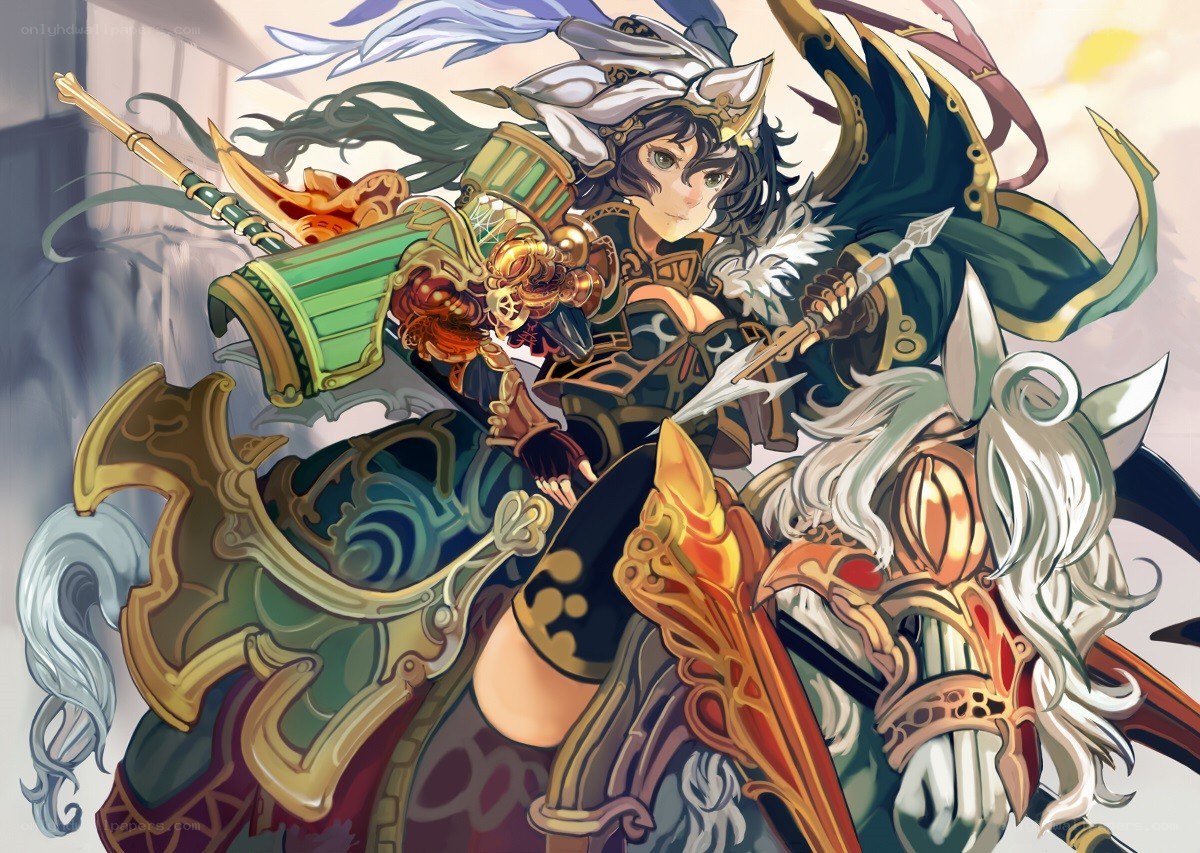 female warrior with horse