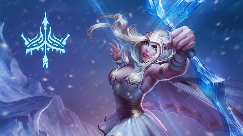 Female Warrior with Ice Staff — Blue, Dramatic