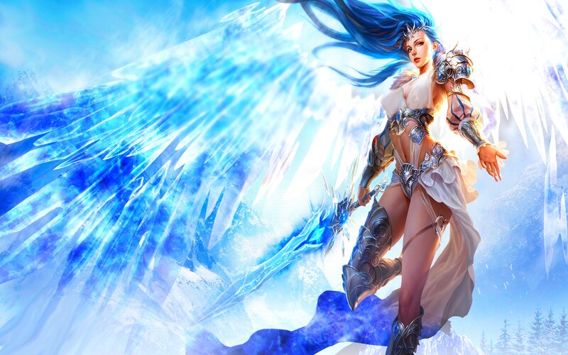 Female Warrior with Ice Wings