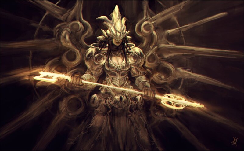 Female Warrior with Key