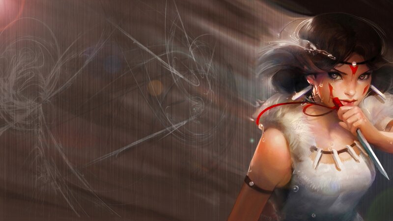 Female Warrior with Knife — White, Dramatic