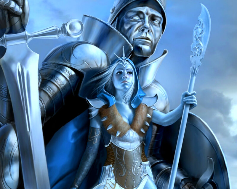 Female Warrior with Knight