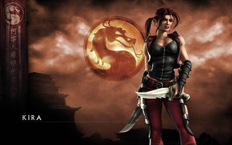Female Warrior with Knives — Red