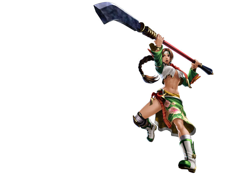 female warrior with large axe