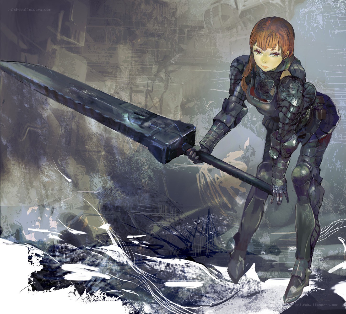 female warrior with large sword