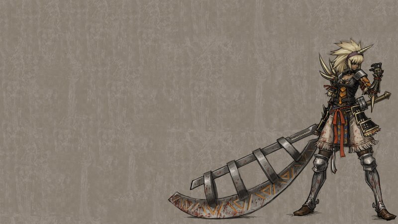 Female Warrior with Large Sword — Gray