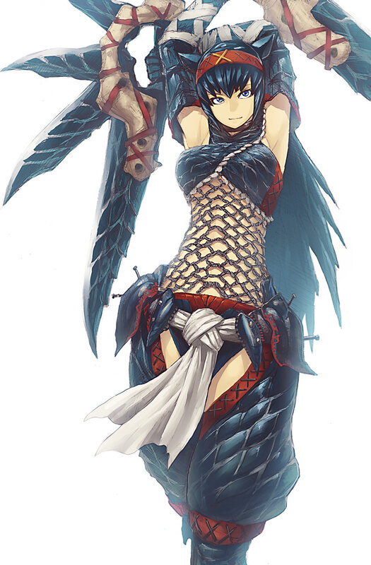 female warrior with large weapon