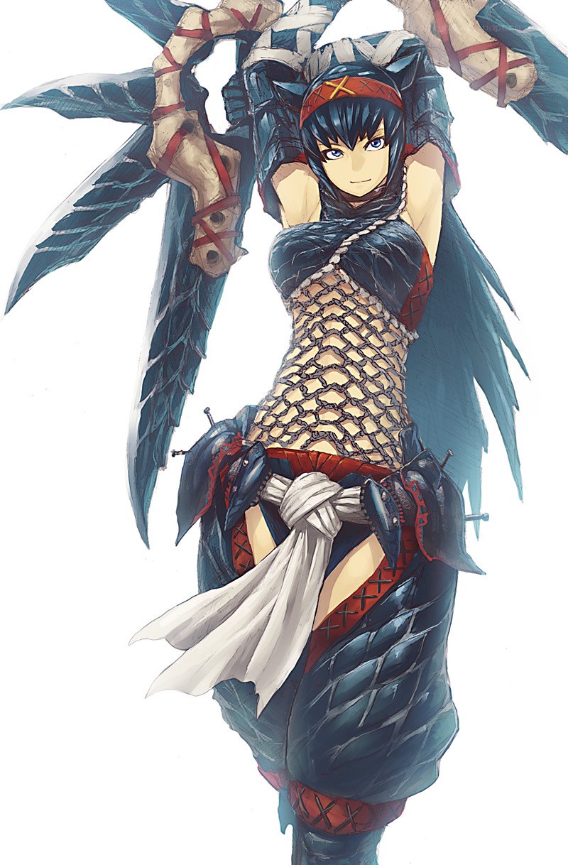 female warrior with large weapon