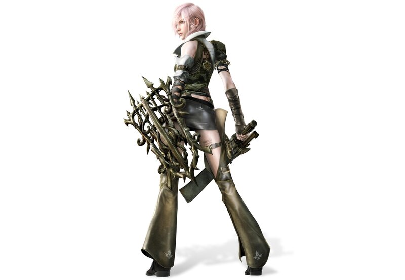 Female Warrior with Large Weapon — Green