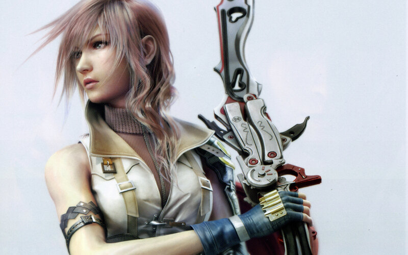 female warrior with large weapon