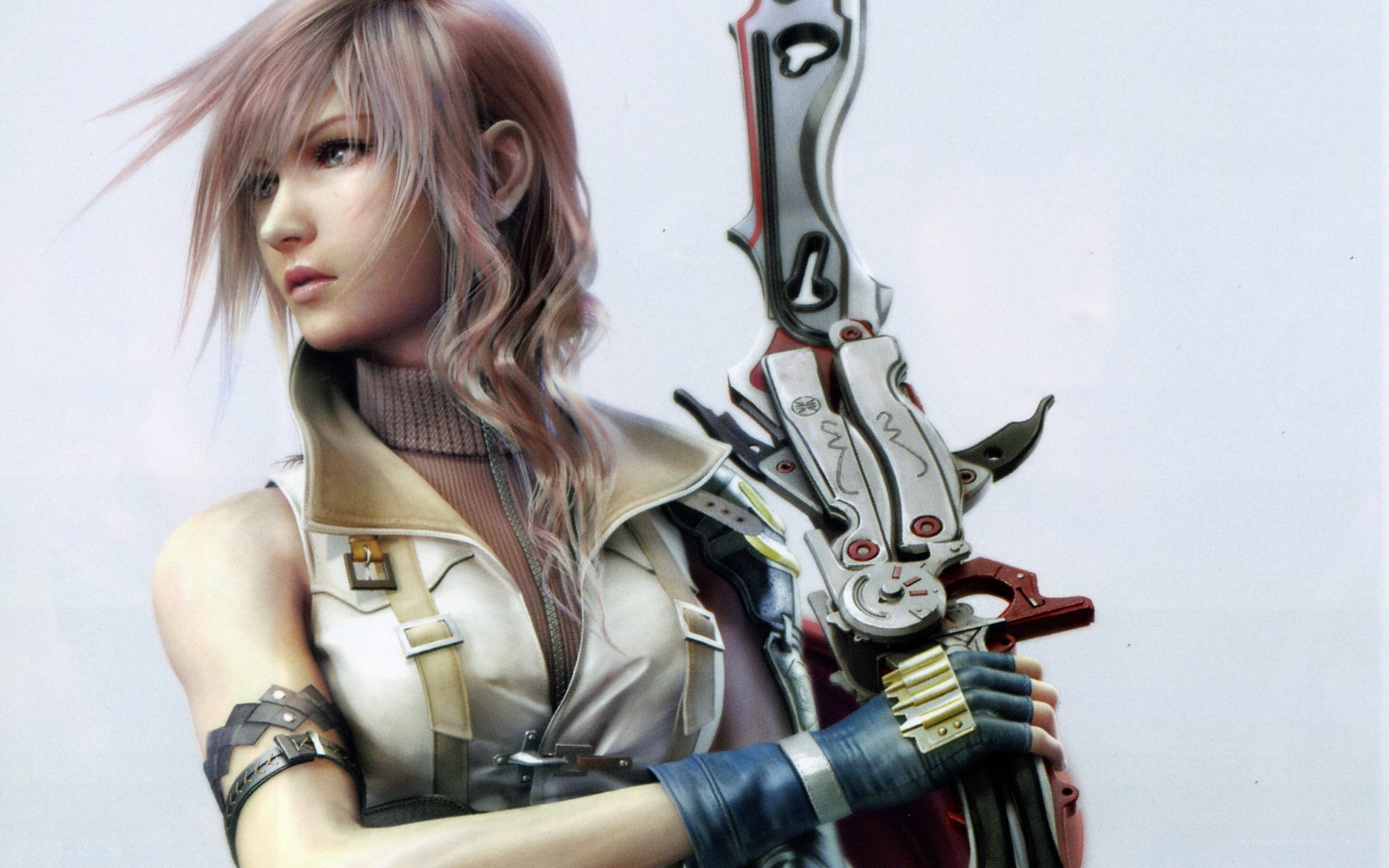 female warrior with large weapon