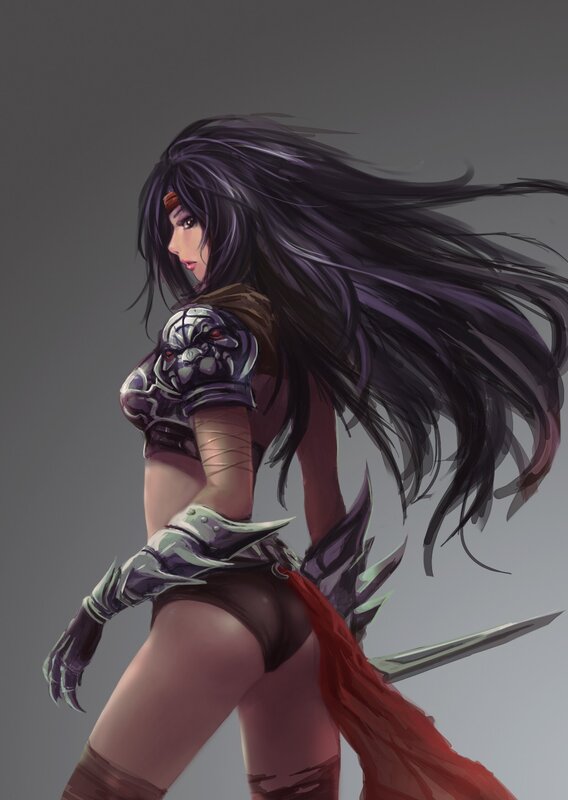 female warrior with long hair