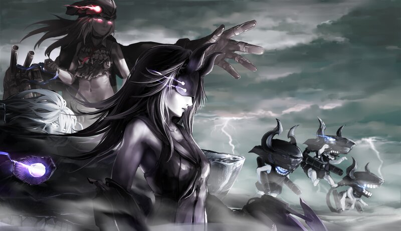 Female Warrior with Long Hair — Gray, Dramatic, Digital Art