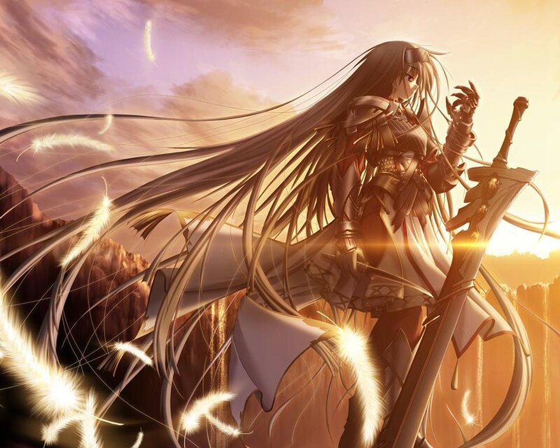 female warrior with long hair