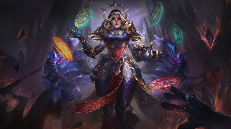 Female Warrior with Magic — Purple, Dramatic