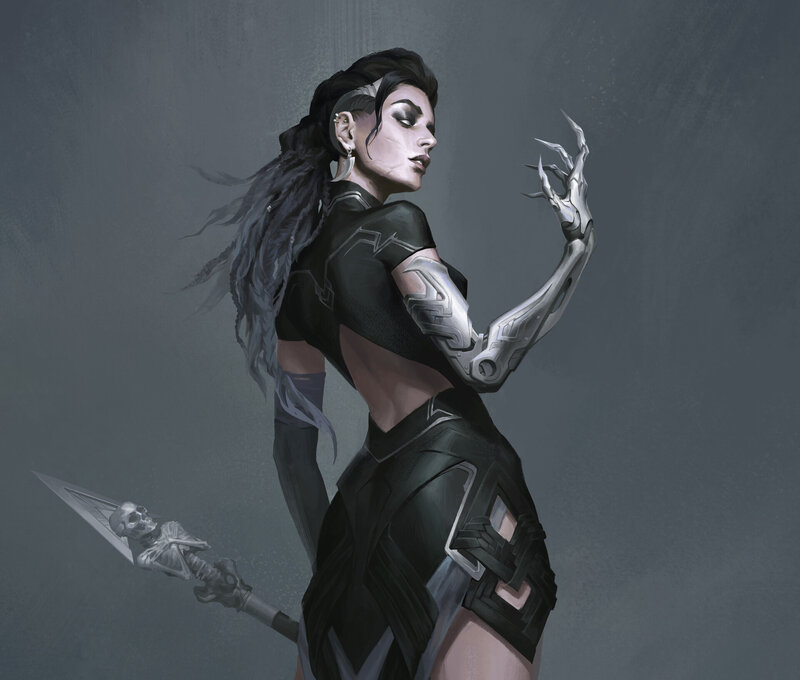 Female Warrior with Mechanical Arm