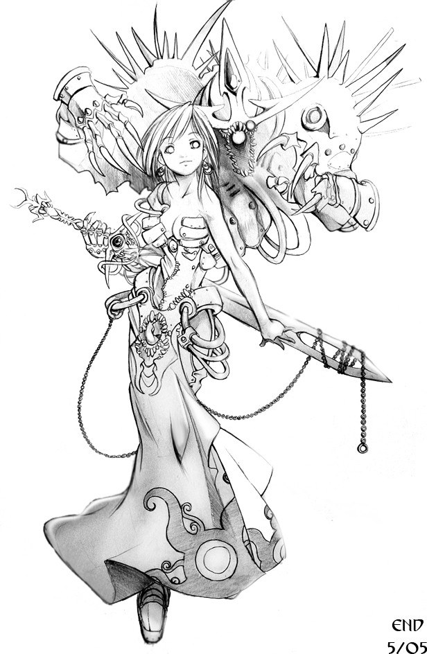 female warrior with mechanical wings